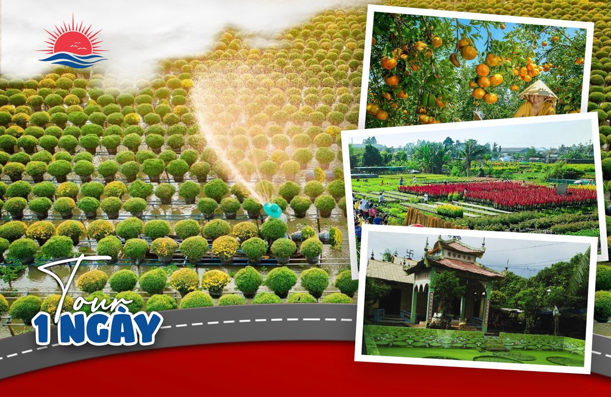 TOUR MIỀN TÂY ĐỒNG THÁP - LÀNG HOA SA ĐÉC- HAPPY LAND HÙNG THY - VƯỜN QUÝT HỒNG LAI VUNG - CHÙA LÁ SEN 1 NGÀY
